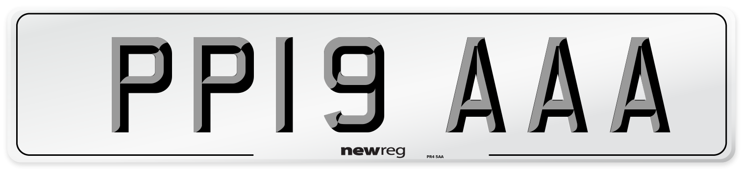 PP19 AAA Number Plate from New Reg